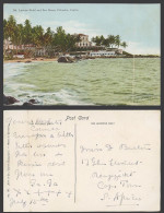 Delcampe - Ceylon Old Colour Postcard Mount Mt. Lavinia Hotel, Sea Shore Colombo Palm Trees - Sri Lanka (Ceylon)