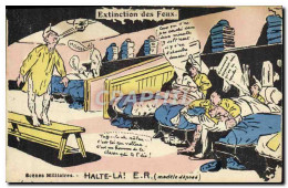 Delcampe - CPA Fantaisie Militaria Extinction Des Feux - Humour