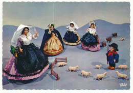 Delcampe - CPSM Dentelée 10.5 X 15 Les Provinces Françaises Vues Par Théojac Au Pays Des Bruyères Poupées Moutons Berger Vosges - Franche-Comté