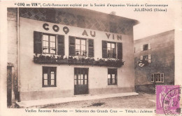 Delcampe - COQ Au Vin Cafe Restaurant Exploite Par La Societe D Expansion Vinicole JULIENAS 9(scan Recto-verso) MA1220 - Julienas