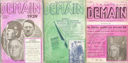 Delcampe - Buch WK II Zeitschrift DEMAIN Belgien Lot Mit 23 Ausgaben 1938-1940 - Weltkrieg 1939-45