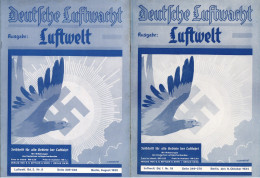 Delcampe - Buch WK II Zeitschrift Deutsche Luftwacht Ausgabe Luftwelt Lot Mit 42 Ausgaben 1934-36 - Weltkrieg 1939-45