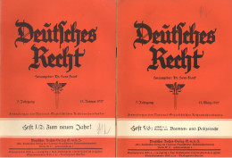 Delcampe - Buch WK II Zeitschrift Deutsches Recht Lot Mit 12 Ausgaben 1937 - Weltkrieg 1939-45