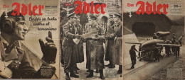 Delcampe - Buch WK II Zeitung Der Adler Lot Mit 20 Ausgaben 1944 Dazu Eine Spanische Ausgabe Journal - Weltkrieg 1939-45