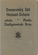 Delcampe - WK II Dokumente - HEIMAT-SCHEIN STADT BRÜX Mit Mitgliedsmarke 1935 I - Weltkrieg 1939-45