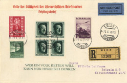 Delcampe - III.REICH - DR-ÖSTERREICH-MIF - Letzttags-Brief WIEN 31.10.38 Ende Der Gültigkeit Österreichischer Briefmarken I - Weltkrieg 1939-45
