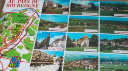 Delcampe - CPA CPSM REGION  BOURGOGNE    AU PAYS DU  BOURGOGNE DIVERS VUES  ECRITE - Bourgogne