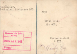 Delcampe - KZ-Post Theresienstadt Zensur 1943 - Weltkrieg 1939-45