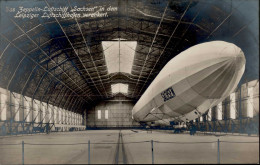 Delcampe - ZEPPELIN LUFTSCHIFF SACHSEN - Luftschiff Sachsen In Dem Leipziger Luftschiffhafen Verankert No 10 Mit Neben-o LUFTSCHIFF - Zeppeline