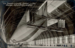 Delcampe - ZEPPELIN LUFTSCHIFF SACHSEN - Luftschiff Sachsen In Dem Leipziger Luftschiffhafen Verankert No 9 I - Dirigeables