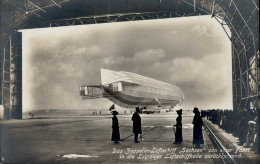 Delcampe - ZEPPELIN-LUFTSCHIFF SACHSEN - Luftschiff SACHSEN Von Einer Fahrt In Die Leipziger Luftschiffhalle Zurückkehrend Nr. 4 I - Zeppeline