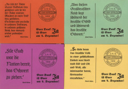 Delcampe - ZEPPELINPOST Sieger 0456I-0456IV - 4er-Serie WAHLAUFRUFE-Abwurfblätter SUDETENLANDFAHRT In Verschiedenen Farben I - Zeppeline