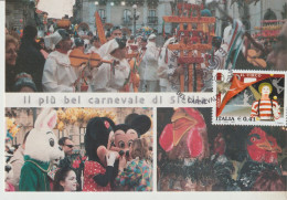 Delcampe - Annulli Speciali-Acireale-Catania-Sicilia-2004\04-Carnevale-Annullo 22-2-2004--Cartolina "Maximum" - Karneval