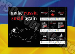 Delcampe - Free Shipping Ukraine  Stamp Sheet "Make Russia Small Again" By The "Own Stamp" Project - Ukraine