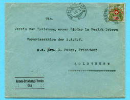 Delcampe - Brief Niederbuchsiten 1924 - Portofreiheit Nr. 239 - Absender: Armen-Erziehungs-Verein Gäu - Franchise