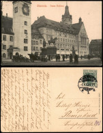 Delcampe - Ansichtskarte Chemnitz Neues Rathaus, Autos, Reiter-Denkmal 1913 - Chemnitz