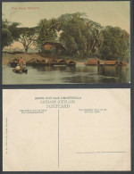 Delcampe - Ceylon Old Colour Postcard River Scene Ratnapura Native Sampans Boats Houseboats - Sri Lanka (Ceylon)