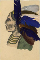 Delcampe - Indianer AK Mit Federn I-II - Indianer