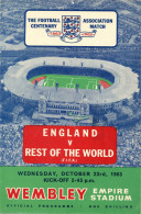 Delcampe - Fussball Original Programmheft Wembley 23. Oktober 1963, England Gegen Den Rest Der Welt - Fussball