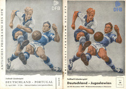 Delcampe - Fussball Zwei Original-Programmhefte Des DFB Zu Den Länderspielen Deutschland Gegen Portugal Und Jugoslawien 1959 Und 19 - Fussball