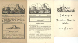Delcampe - Studentika Heidelberg Rupertia Lot Mit 43 Ausgaben Der Monatsschrift Rupertenblätter Zwischen 1919-1954 Dazu Die Satzung - Schulen