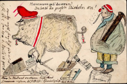 Delcampe - Studentika Handgemalt I-II (rs Abschürfung) - Scuole