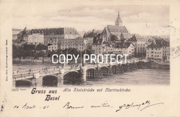 Delcampe - Basel - Alte Rheinbrücke Mit Martinskirche - Basel