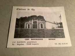 Delcampe - 33/ Lesparre Carte Visite /tarif Château De Bn Cru Bourgeois .j.c Baudon Propriétaire. - Visitenkarten