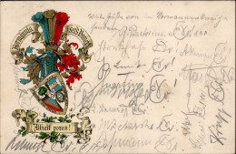 Delcampe - Studentika Normannia Sei`s Panier, Allzeit Voran! 1902 I-II (fleckig) - Scuole