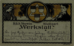 Delcampe - Studentika Stuttgart K.G.S. Verein Werkstatt I-II (kleine Bugspur) - Scuole