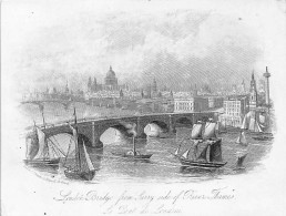 Delcampe - Carte Porcelaine - Porseleinkaart  -  London Bridge From Surry Side Of River Thames - Le Pont De Londres - Porcelaine