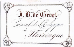 Delcampe - Carte Porcelaine - Porseleinkaart  - J.B De Groof - Consul De Belgique A Flessingue - Porcelaine