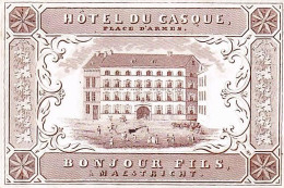 Delcampe - Carte Porcelaine - Porseleinkaart  - Carte Porcelaine Sur Papier  - Hotel Du Casque - Place D'armes A Maestricht - Porcelaine