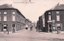 Delcampe - CHATELINEAU ( Chatelet ) -  Rue St Antoine - Café - 1912 - Châtelet