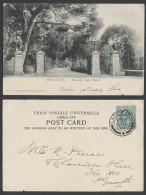 Delcampe - Gibraltar KE7 1/2d 1903 Old UB Postcard Alameda Upper Road Gardens Entrance Gate - Gibraltar
