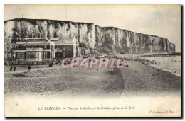 Delcampe - CPA Le Treport Vue Sur Le Casino Et La Falaise De La Jetee - Le Treport