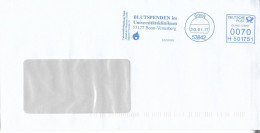 Delcampe - EMA ALLEMAGNE DEUTSCHLAND DON SANG BLUT SPENDE SANGUE BLUTSPENDE BONN VENUS VENUSBERG BONN BLOOD BLOED SANGRE - Croix-Rouge