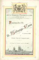 Delcampe - Köln (5000) Verein Franko, Festschrift Zum 25. Stiftungs-Fest Am 8. Januar 1898 Auf 16 S. - Autres & Non Classés
