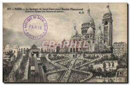 Delcampe - CPA Paris Basilique Du Sacre Coeur Avec L'Escalier Monumental - Sacré-Coeur