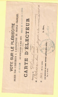 Delcampe - 1870 Poitiers Carte D'électeur Pour Le Plébiscite Soumis Par L'empereur Bureau Salle Du Palais De Justice / élections / - Documents Historiques