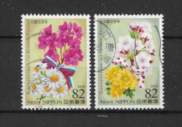 Delcampe - Japan 2018 Flowers Y.T. 8703/8704 (0) - Used Stamps