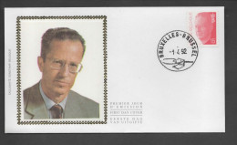 Delcampe - FDC Zijde : Nr 2450 Stempel: Bruxelles - Brussel - 1991-2000