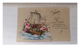 Delcampe - 1er Avril – Poisson D’Avril, Bateau Fleuri Et Poisson – CPA – France - Erster April