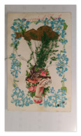 Delcampe - Souvenir De Paris – Carte De Vœux Fleurie Avec Oiseau Et Bouquet – France - Blumen