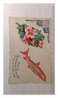 Delcampe - 1er Avril – Poisson D’avril Et Bouquet De Fleurs - Erster April