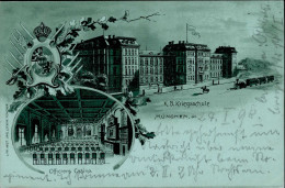 Delcampe - München (8000) K.B. Kriegsschule, Eisenbahn, Offizierscasino 1898 I-II Chemin De Fer - Otros & Sin Clasificación