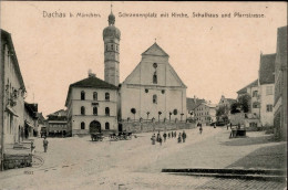 Delcampe - Dachau (8060) Schrannenplatz Mit Kirche 1906 I-II - Autres & Non Classés
