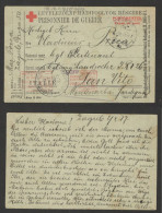 Delcampe - WWI 1917 Red Cross POW Postcard Zagreb, Croatia To Sardinia Italy Montenarba Censor Postcard - Autres & Non Classés