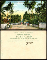 Delcampe - Ceylon Old Colour Postcard GALLE ROAD Colombo Street Scene Rickshaw Coolie Palms - Sri Lanka (Ceylon)