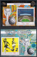 Delcampe - North Yemen 1970 Mi# Block 131-132 ** MNH - Football World Championship, Mexico / Soccer - 1970 – Mexique